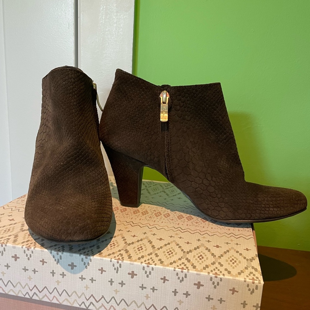 BCBG Brown Ankle Booties, Size 9